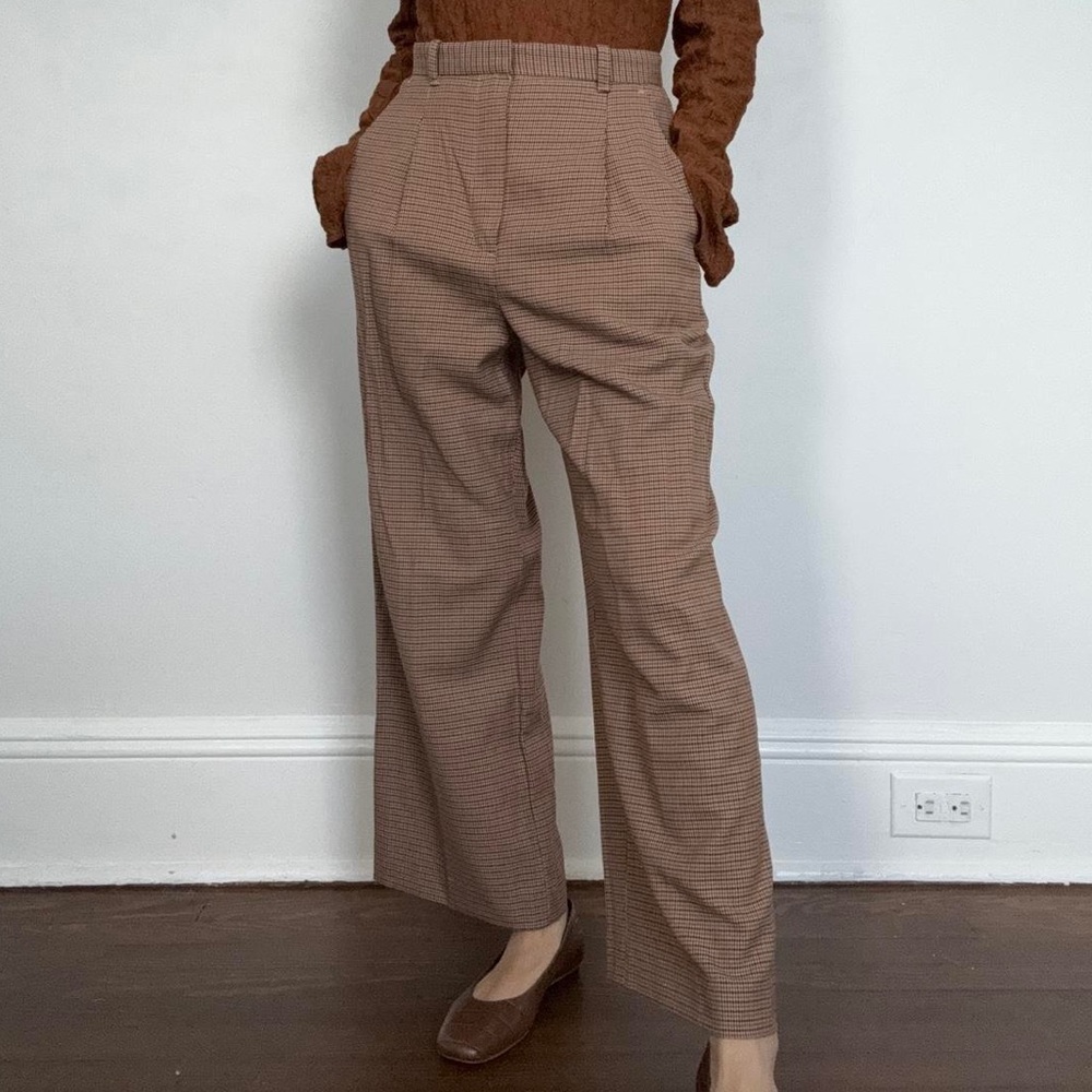 Aritzia Wilfred Red, White & Brown Trousers – Size 10